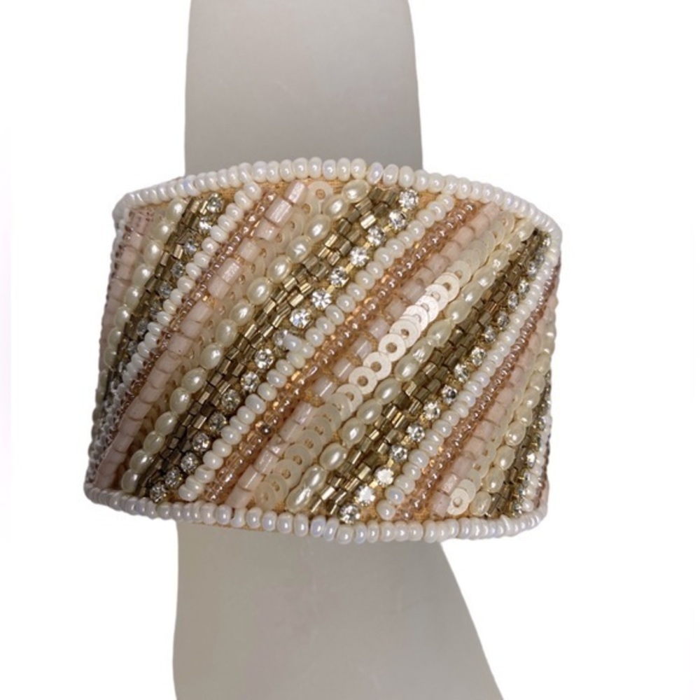 Multi-color beaded Cuff Bracelet